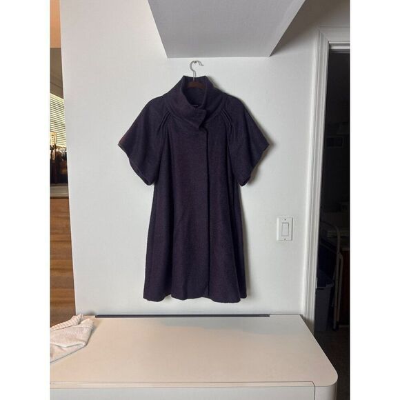 MAX&Co Purple Wool Blend Short Sleeve Coat Womens Size M - Picture 7 of 11